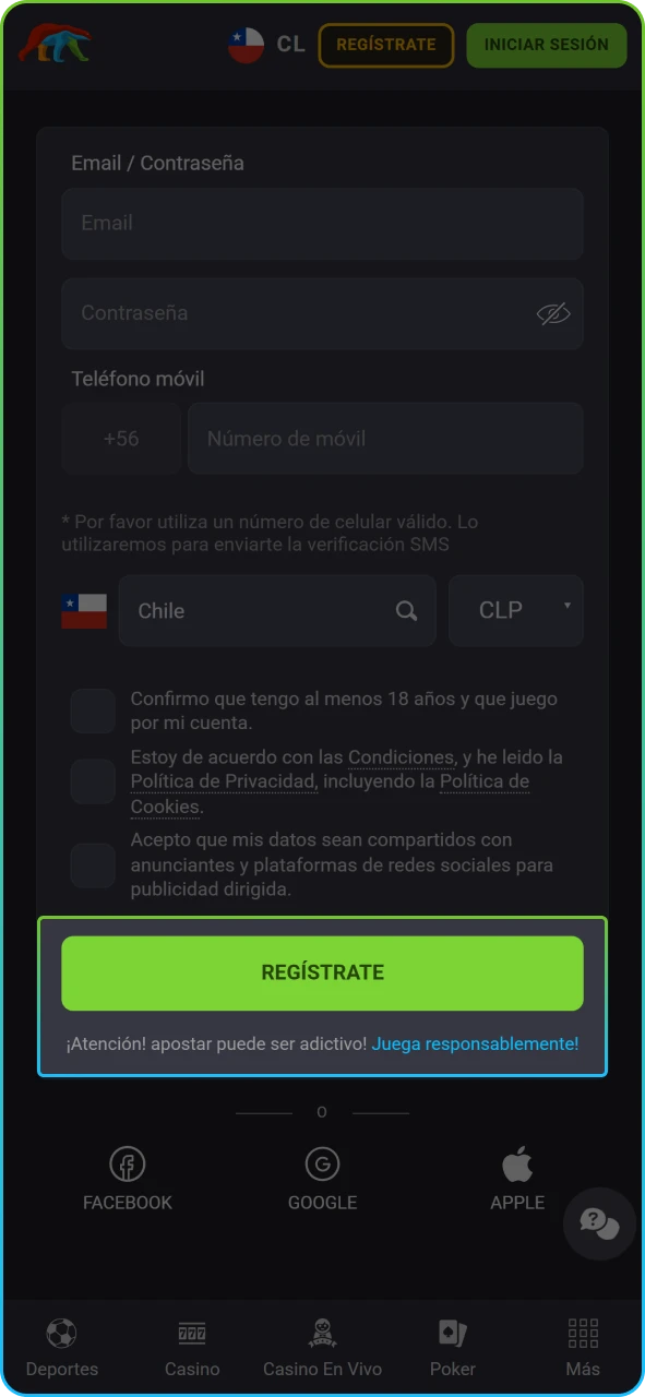 Mensaje de verificación final para activar el perfil y comenzar a apostar en la plataforma.