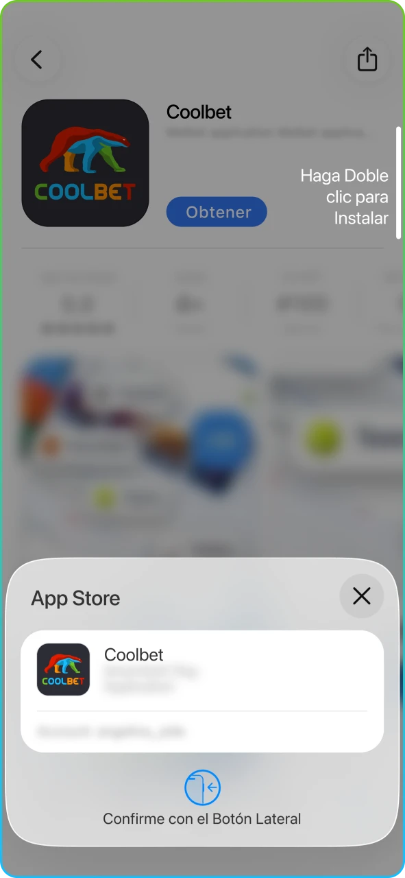Botón de instalación en la App Store para iniciar la descarga gratuita en iPhone o iPad.