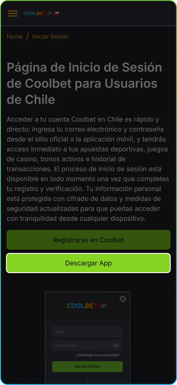 Selección de la versión correcta de la app para dispositivos móviles compatibles.