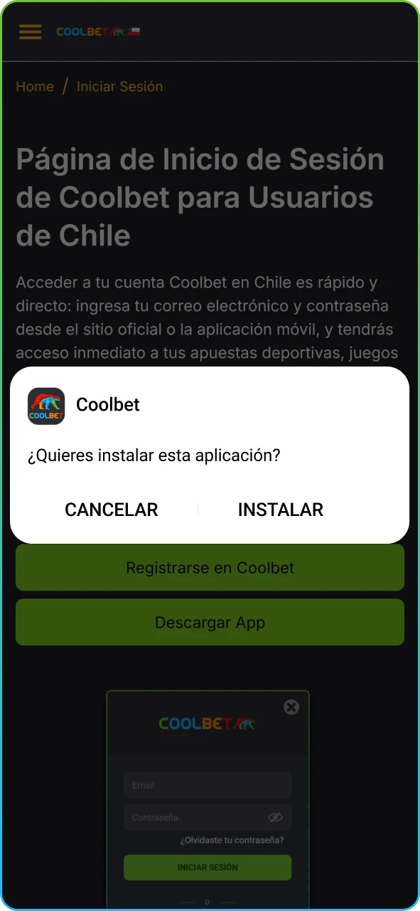 Proceso de configuración del archivo de la aplicación en el sistema del teléfono.