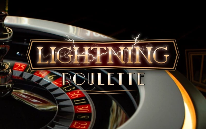 Versión de ruleta en vivo con multiplicadores visuales y efectos especiales de rayos.